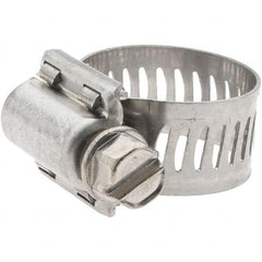 Made in USA - SAE Size 6, 7/16 to 25/32" Diam, Stainless Steel Worm Drive Clamp - 1/2" Wide, Series SAE J1508 Type F - Strong Tooling