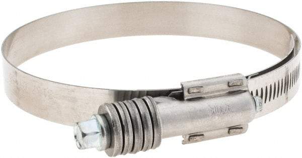 Made in USA - 3-3/4 to 4-5/8" Diam, Stainless Steel Auto-Adjustable Worm Drive Clamp - 5/6" Wide - Strong Tooling