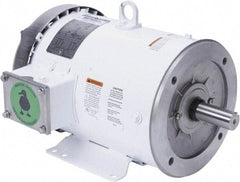 Leeson - 5 Max hp, 1,800 Max RPM, Premium Efficient Electric AC DC Motor - 230/460 V Input, Three Phase, 184TC Frame, C-Face with Base Mount, TEFC Enclosure - Strong Tooling