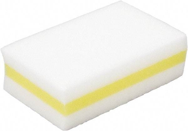 Ability One - 4-1/4" Long x 2.63" Wide x 1.38" Thick Cleansing Pad - Non-Abrasive, Yellow/White - Strong Tooling