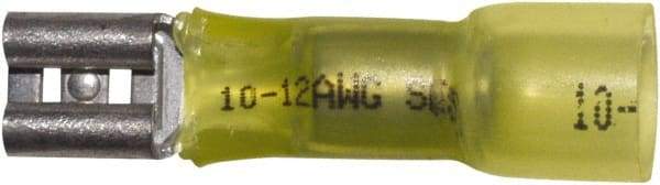 Made in USA - 1/4" Wide, Heat Shrink & Polyolefin Insulation, Female Tab Terminal - Solder Connection, 12 to 10 AWG Compatible - Strong Tooling