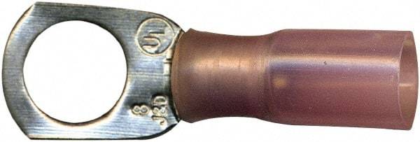 Value Collection - 8 AWG Partially Insulated Crimp Connection D Shaped Ring Terminal - 3/8" Stud, Copper Contact - Strong Tooling