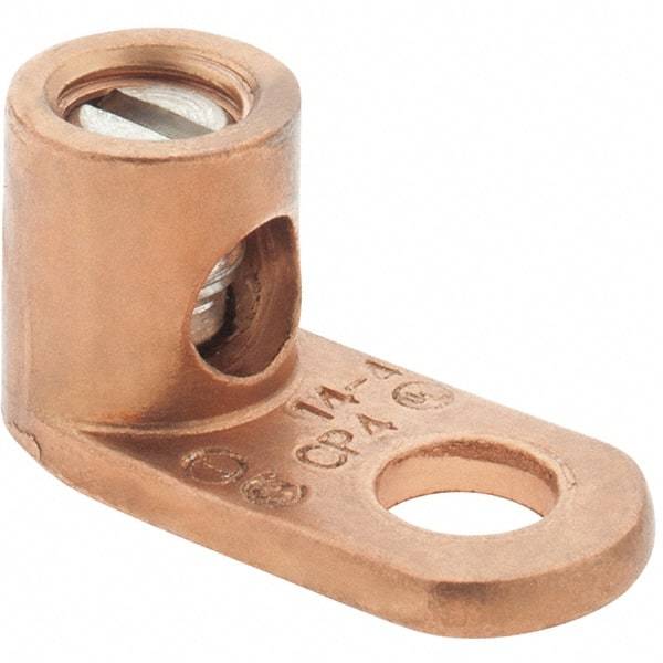 Made in USA - 14-4 AWG Noninsulated Crimp Connection Square Ring Terminal - 1/4" Stud, 1-3/32" OAL x 17/32" Wide, Copper Alloy Contact - Strong Tooling