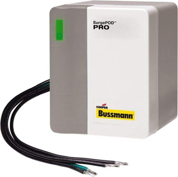 Cooper Bussmann - 1 Pole, 3 Phase, 10 kA Nominal Current, 4-1/8 Inch Long x 3-3/8 Inch Wide x 4-1/16 Inch Deep, Hardwired Surge Protector - Panel Mount, 4X, 200 kA Short Circuit Current, 120 V, 150 VAC Operating Voltage, 40 kA Surge Protection - Strong Tooling