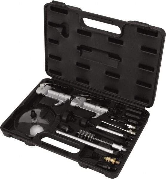 Value Collection - 21 Piece Aluminum Body Air Gun Kit - 1/4 NPT Inlet, 150 Max psi, Aluminum Hose - Strong Tooling