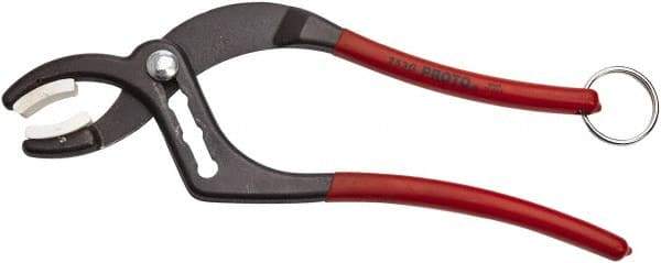 Proto - 9-1/2" OAL, 2-1/2" Max Capacity, 4 Position Tethered Tongue & Groove Pliers - Soft Curved Jaws, Plastisol Handles - Strong Tooling