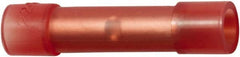 Value Collection - 22 to 16 AWG Compatible, Nylon Fully Insulated, Crimp-On Butt Splice Terminal - 2 Wire Entries, Copper Contacts, 1" OAL, Red - Strong Tooling