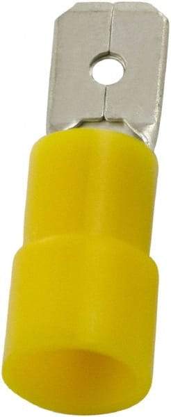 Value Collection - 12 to 10 AWG, PC, Partially Insulated, Male Wire Disconnect - 1/4" Wide Tab, Yellow, cUL Listed, RoHS Compliant, UL Listed - Strong Tooling