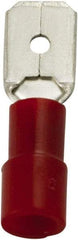 Value Collection - 22 to 16 AWG, PC, Partially Insulated, Male Wire Disconnect - 1/4" Wide Tab, Red, cUL Listed, RoHS Compliant, UL Listed - Strong Tooling