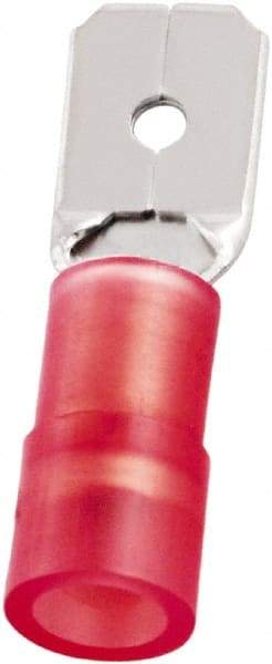 Value Collection - 22 to 16 AWG, Nylon, Partially Insulated, Male Wire Disconnect - 3/16" Wide Tab, Red, cUL Listed, RoHS Compliant, UL Listed - Strong Tooling