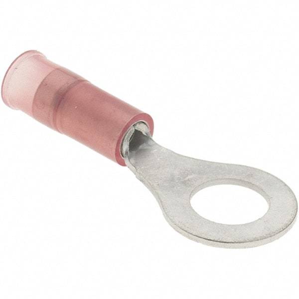 Value Collection - 22-16 AWG Partially Insulated Crimp Connection Circular Ring Terminal - 1/4" Stud, 30.4mm OAL x 11.6mm Wide, Copper Contact - Strong Tooling