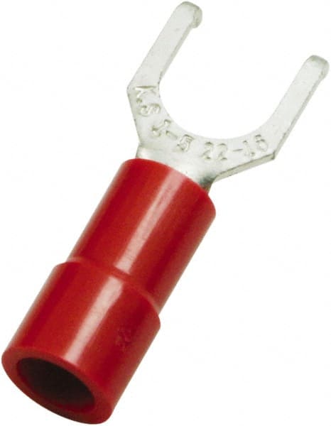 Value Collection - #6 Stud, 22 to 16 AWG Compatible, Partially Insulated, Flanged Fork Terminal - Strong Tooling