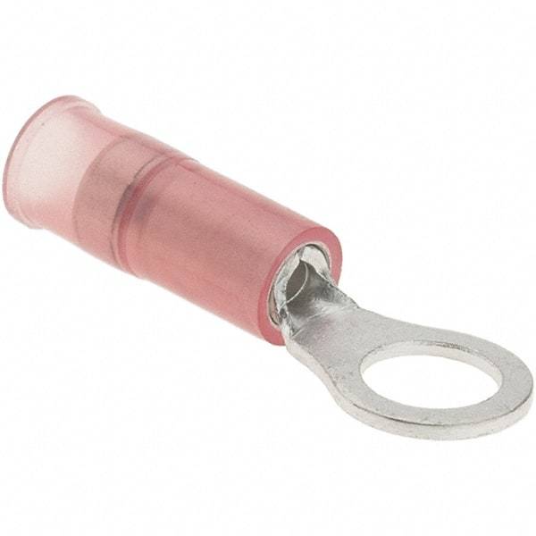 Value Collection - 22-16 AWG Partially Insulated Crimp Connection Circular Ring Terminal - #10 Stud, 24.4mm OAL x 8mm Wide, Copper Contact - Strong Tooling