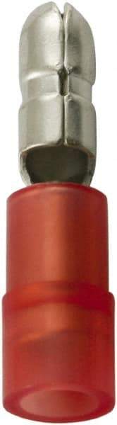 Value Collection - 22 to 16 AWG Double Crimp Bullet Connector - 0.157" Bullet Diam, Red Nylon Insulation - Strong Tooling