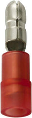 Value Collection - 22 to 16 AWG Double Crimp Bullet Connector - 0.157" Bullet Diam, Red Nylon Insulation - Strong Tooling