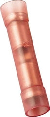 Value Collection - 22 to 16 AWG Compatible, Nylon Fully Insulated, Crimp-On Butt Splice Terminal - 2 Wire Entries, Copper Contacts, 1.024" OAL, Red - Strong Tooling