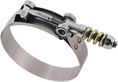 IDEAL TRIDON - 3-1/2 to 3-13/16" Hose, 3/4" Wide, T-Bolt Spring Loaded Clamp - 3-1/2 to 3-13/16" Diam, Stainless Steel - Strong Tooling