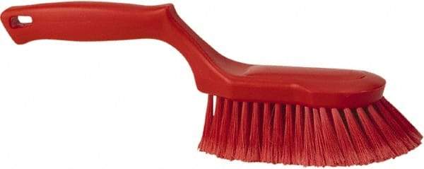 Vikan - 2" Bristle Length, Polyester Wash Brush - 5-13/16" Long x 5" Wide Head, 13-1/2" OAL, Red, Polypropylene Block - Strong Tooling