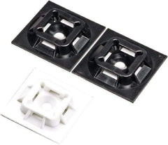 Panduit - White, ABS, Four Way Cable Tie Mounting Base - 19.1mm Long x 4.6mm High x 19.1mm Wide Adhesive Back - Strong Tooling