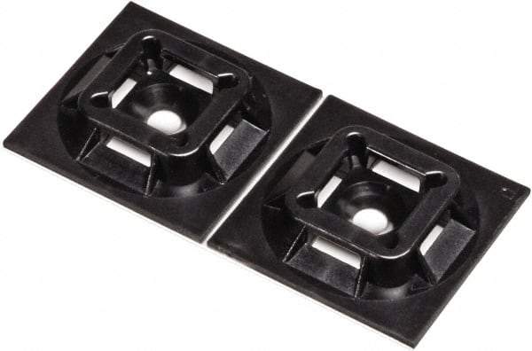 Panduit - Black, ABS, Four Way Cable Tie Mounting Base - 19.1mm Long x 4.6mm High x 19.1mm Wide Adhesive Back - Strong Tooling