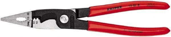 Knipex - 12 AWG to 14 AWG Stripping, 20 AWG Crimping, 19/32" Cutting Capacity Wire Stripper/Crimper - 8" OAL, Plastic Dipped Handle - Strong Tooling