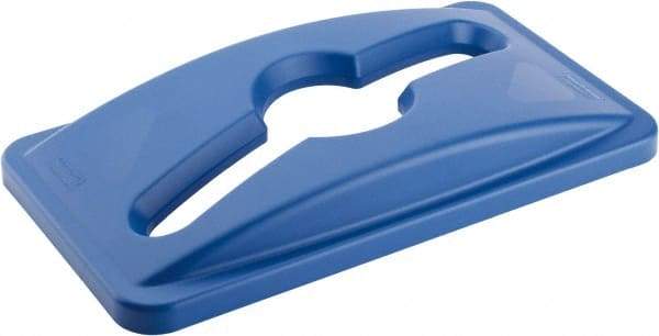 Rubbermaid - Rectangle Lid for Use with 23 Gal Rectangular Recycle Containers - Blue, Polyethylene, For Slim Jim Trash Cans - Strong Tooling