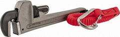 Proto - 10" Aluminum Tethered Straight Pipe Wrench - 1-1/2" Pipe Capacity - Strong Tooling