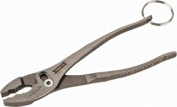 Proto - 8" OAL, 2-3/32" Jaw Length, 1-5/16" Jaw Width, Tethered, Slip Joint Pliers - 2 Positions, Slip Joint Head, Slip Joint Plier Tool - Strong Tooling