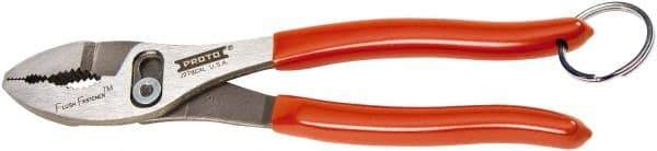 Proto - 6-1/2" OAL, 1-27/64" Jaw Length, 1-1/4" Jaw Width, Tethered, Slip Joint Pliers - 2 Positions, Slip Joint Head, Slip Joint Plier Tool - Strong Tooling