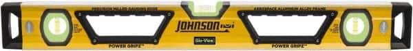 Johnson Level & Tool - Magnetic 24" Long 3 Vial Box Beam Level - Aluminum, Yellow, 2 Plumb & 1 Level Vials - Strong Tooling