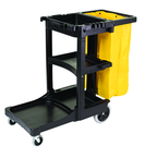 Cleaning Cart w/zipper Red yellow vinyl bag (20.8 gal capacity) Non-marking 8" wheels and 4" casters - Strong Tooling