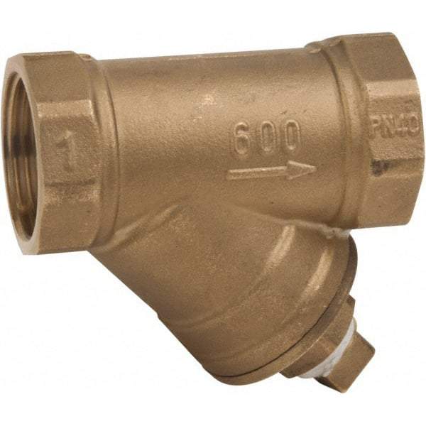 Value Collection - 1/2" Pipe, Female NPT Ends, Forged Brass Y-Strainer - 600 psi WOG Rating, 150 psi WSP Rating - Strong Tooling