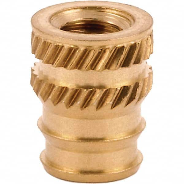 Tapered Hole Threaded Inserts; Product Type: Double Vane; System of Measurement: Metric; Thread Size (mm): M5x0.8; Overall Length (Decimal Inch): 0.4380; Thread Size: M5x0.8 mm; Insert Diameter (Decimal Inch): 0.3280; Pilot Diameter (Decimal Inch): 0.2830