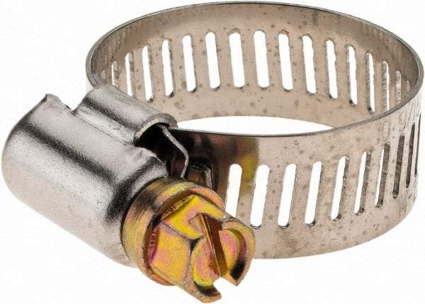 Value Collection - SAE Size 10, 9/16 to 1-1/16" Diam, Stainless Steel Worm Drive Clamp - 1/2" Wide - Strong Tooling