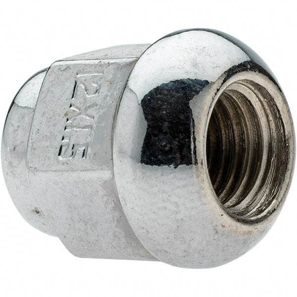 Value Collection - M12-1.5 Chrome Finish Acorn Wheel Nut - 19mm Hex, 24.5mm Overall Length, 60° Seat Angle - Strong Tooling