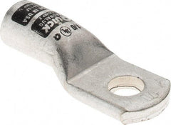 Made in USA - 1/0 AWG Noninsulated Crimp Connection D Shaped Ring Terminal - 3/8" Stud, Tin Plated Copper Contact - Strong Tooling