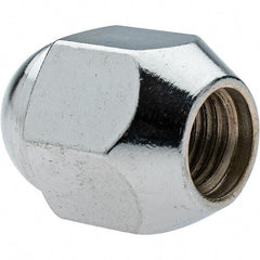 Value Collection - M12-1.5 Chrome Finish Capped Wheel Nut - 21mm Hex, 30mm Overall Length, 60° Seat Angle - Strong Tooling