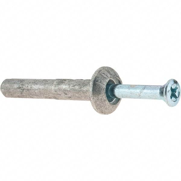 Powers Fasteners - 1/4" Diam, 1/4" Drill, 1-1/2" OAL, Hammer Drive Concrete Anchor - Zamac Alloy, Zinc-Plated Finish, Mushroom Head - Strong Tooling