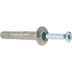 Powers Fasteners - 1/4" Diam, 1/4" Drill, 1-1/2" OAL, Hammer Drive Concrete Anchor - Zamac Alloy, Zinc-Plated Finish, Mushroom Head - Strong Tooling