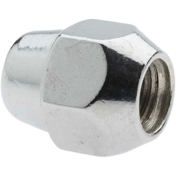 Value Collection - M12-1.5 Chrome Finish Acorn Wheel Nut - 21mm Hex, 27mm Overall Length, 60° Seat Angle - Strong Tooling