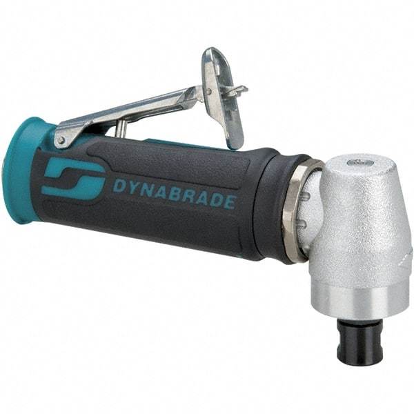 Dynabrade - 1/4" Collet, Angle Handle, Air Angle Die Grinder - 20,000 RPM, Front Exhaust, 23 CFM, 0.4 hp, 90 psi, 1/4 NPT Inlet - Strong Tooling