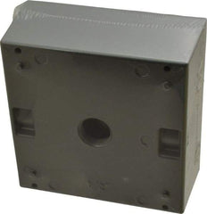 Thomas & Betts - 2 Gang, (3) 1/2" Knockouts, Aluminum Square Outlet Box - 4-9/16" Overall Height x 4-5/8" Overall Width x 2-1/16" Overall Depth, Weather Resistant - Strong Tooling