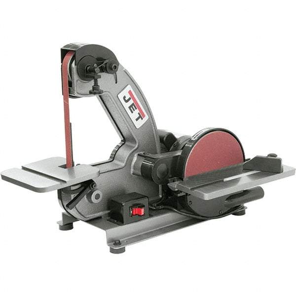 Jet - 42 Inch Long x 1 Inch Wide Belt, 8 Inch Diameter, Vertical Combination Sanding Machine - 3,000 Ft./min Belt Speed, 1/3 HP, Single Phase - Strong Tooling