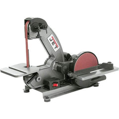 Jet - 42 Inch Long x 1 Inch Wide Belt, 8 Inch Diameter, Vertical Combination Sanding Machine - 3,000 Ft./min Belt Speed, 1/3 HP, Single Phase - Strong Tooling