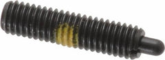 Vlier - 10-32, 3/4" Thread Length, 1/8" Plunger Projection, Steel Threaded Spring Plunger - 0.091 - 0.092" Max Plunger Diam, 3/4" Plunger Length, 2.9 Lb Init End Force, 11.1 Lb Final End Force - Strong Tooling