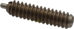 Vlier - 6-32, 17/32" Thread Length, 1/16" Plunger Projection, Stainless Steel Threaded Spring Plunger - 0.044 - 0.045" Max Plunger Diam, 17/32" Plunger Length, 1.5 Lb Init End Force, 4.5 Lb Final End Force - Strong Tooling