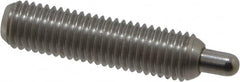 Vlier - 1/4-28, 1" Thread Length, 3/16" Plunger Projection, Stainless Steel Threaded Spring Plunger - 0.117 - 0.118" Max Plunger Diam, 1" Plunger Length, 3 Lb Init End Force, 13 Lb Final End Force, 0.079" Hex - Strong Tooling