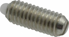 Vlier - 10-32, 0.468" Thread Length, 0.065" Plunger Projection, Steel Threaded Spring Plunger - 0.093" Max Plunger Diam, 0.468" Plunger Length, 0.75 Lb Init End Force, 2.5 Lb Final End Force - Strong Tooling