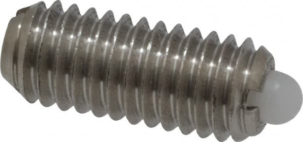 Vlier - 10-32, 0.468" Thread Length, 0.065" Plunger Projection, Stainless Steel Threaded Spring Plunger - Strong Tooling