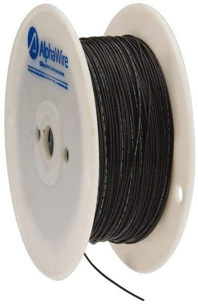 Alpha Wire - 24 AWG, 1 Strand, 305 m OAL, Tinned Copper Hook Up Wire - Black PVC Jacket, 0.052" Diam - Strong Tooling